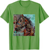 Equestrian Graphic Apparel Gift Co Horse Tribal Abstract Native American Art Design T-Shirt - Grass Green