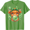 St. Patricks Day Highland Cow Blowing Bubblegum Celebrate St Patricks Day T-Shirt - Grass Green