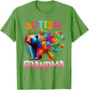Colorful Rainbow Family Bear Autism Awareness Autism Grandma Colorful Rainbow Grandma Bear Autism T-Shirt - Grass Green