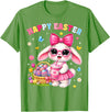 Happy Easter Coquette Easter Egg Rabbit Bunny Women Girl Kid T-Shirt in Grass Green