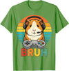 Gamer Guinea Pig Bruh Vintage Gaming For Boys Kids Gaming Guinea Pig Bruh Retro Guinea Pig Gamer Bruh Kids Boys T-Shirt - Grass Green