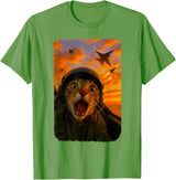 Funny Cats Fighter Jet Pilot Kitties Selfies Funny Screaming Cat Fighter Jet Pilot Kitty Selfie T-Shirt