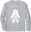 Funny Hugs for Free / Hugger Bear Gifts & Apparel Free Bear Hugs / Cute White Hand-Drawn Polar Bear Hug Long Sleeve T-Shirt - Heather Grey