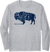 WHEREABOUTS Buffalo NY Blue Distressed Buffalo Long Sleeve T-Shirt - As Pictured