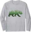 Outdoor Nature Forest Animal Gifts Nature Forest Wildlife Trees Wild Animal Bear Long Sleeve T-Shirt - Heather Grey