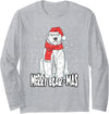 Christmas Polar Bear Gifts Merry Bear Mas - Christmas Polar Bear Long Sleeve T-Shirt - Heather Grey