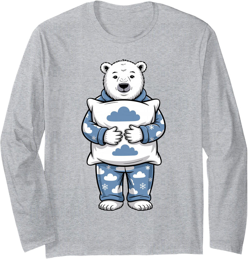 Polar Bear Gift Polar Bear Accessories & Stuff Cute Polar Bear Art for Men Women Kids Arctic Polar Bear Long Sleeve T-Shirt - Heather Grey