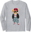 Punk Rocker Teddy Bear Rap Hip Hop Gift Men Women Punk Rocker Rapper Popster Punker Teddy Bear Rap Hip Hop Long Sleeve T-Shirt - Heather Grey