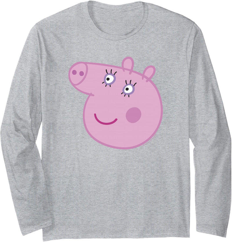 Peppa Pig Happy Mummy Pig Big Face Long Sleeve T-Shirt - As Pictured
