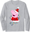 Peppa Pig Christmas Lights Long Sleeve T-Shirt - Heather Grey
