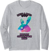 OMBRE ABSTRACT WATERCOLOR DESIGN BAD BUNNY RABBIT Long Sleeve Shirt in Heather Grey