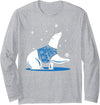 Cute Polar Bear Animal T-Shirts Long Sleeve Polar Bear Shirt - Heather Grey