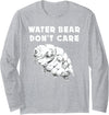 Funny Water bear Science Microbiology Apparel Co. Water Bear Don't Care Funny Tardigrade Microbiology Kids Long Sleeve T-Shirt - Heather Grey