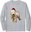 Christmas Gifts by Art Like Wow Santa Polar Bear, Christmas, Men Women Kids, Bear Lover Long Sleeve T-Shirt - Heather Grey
