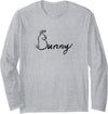 Cute Little Calligraphy Bunny Rabbit Graphic Long Sleeve Shirt in As Pictured