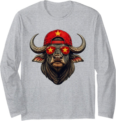 Water Buffalo in Red Star Cap T-Shirt