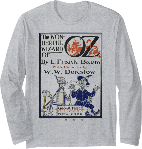 Wizard of OZ Collectors Society Scarecrow & Tin-Man Shirt The Wizard Of OZ T-Shirt-OZ Book Long Sleeve T-Shirt - As Pictured