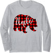 Red Plaid Matching Family Bear Buffalo Red Plaid Uncle Bear Shirt Matching Pajama Family Buffalo - Heather Grey