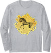Horses + Girls Women Gift Kids Men Boys Horse Motif Long Sleeve T-Shirt - Heather Grey
