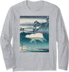 PolarBearArtwork Polar Bear Japanese Art Kyosai Vintage Japan Artwork Long Sleeve T-Shirt - Heather Grey