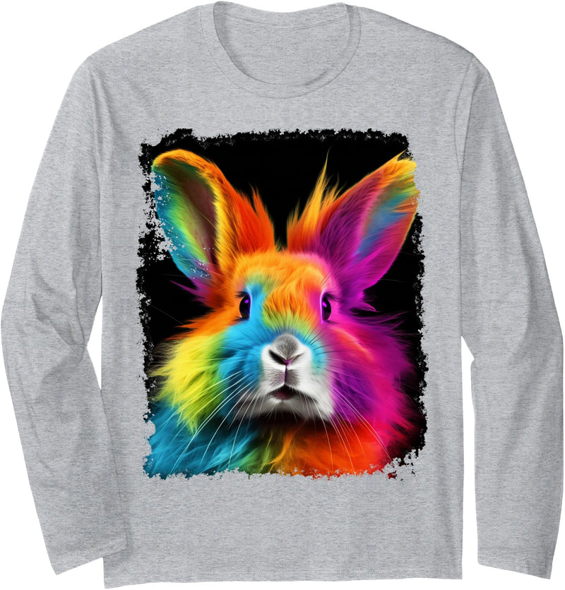 A Bunny Rabbit Long Sleeve Shirt in Heather Grey