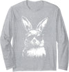 Rabbit Easter Bunny Sunglasses Long Sleeve Shirt in Heather Grey