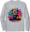 Magical and Funny Disc Jokey Gifts DJ Teddy Bear Long Sleeve T-Shirt - Heather Grey