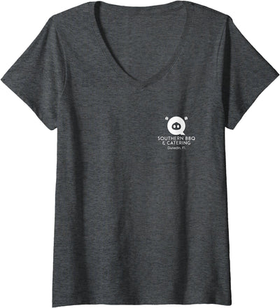 Womens Q Cow Pig Chicken V-Neck T-Shirt
