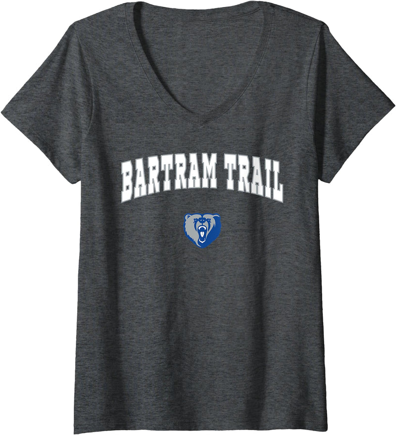 Official High School Fan Gear Womens Bartram Trail High School Bears V-Neck T-Shirt - Dark Heather Grey