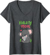 Koalafied Moms Koala Bears Clothes Womens Koala-ty Mom Koala Bear Mama Mother's Day Animal Pun Gift V-Neck T-Shirt - Dark Heather Grey