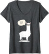 Funny & Cute Llama Gifts by OMG Womens Sup No Drama Llama Alpaca V-Neck T-Shirt - Dark Heather Grey