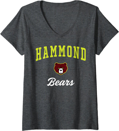 Womens Hammond High School Bears V-Neck T-Shirt