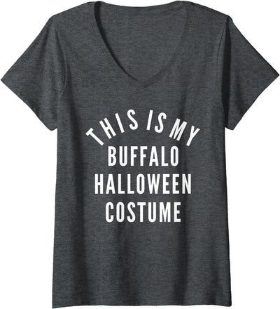 Cow Buffalo Simple Plain Basic Trick or Treat Women's V-Neck T-Shirt