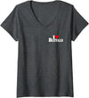 LOVE OF BUFFALO HEART CITY APPAREL Women's I Love Heart Buffalo NY V-Neck T-Shirt - Dark Heather Grey