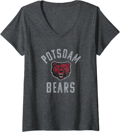 Womens SUNY Potsdam Bears Large V-Neck T-Shirt