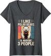 Polar Bear Gift Polar Bear Accessories & Stuff Women's Cute Polar Bear Art for Men Women Kids Arctic Polar Bear V-Neck T-Shirt - Dark Heather Grey