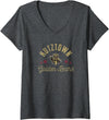 Campus Lab Womens Kutztown University Golden Bears Logo V-Neck T-Shirt - Dark Heather Grey