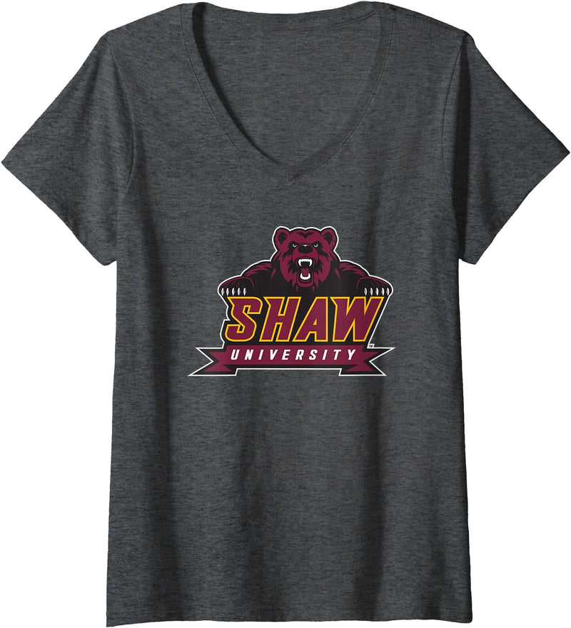 Elite Authentic Womens Shaw Bears Icon Officially Licensed V-Neck T-Shirt - Dark Heather Grey