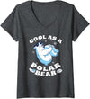 Polar Bear Apparel Women's Cool Polar Bear Funny Arctic Animal Lover V-Neck T-Shirt - Dark Heather Grey