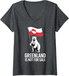 Arctic Polar Bear Greenland Protest Women's Greenland is Not for Sale Arctic Polar Bear V-Neck T-Shirt - Dark Heather Grey
