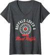 Buffalo Meat Raffle Womens Funny Meat Raffle Buffalo Loves a Meat Raffle WNY V-Neck T-Shirt - Dark Heather Grey