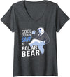 Polar Bear Apparel Women's Save The Polar Bear Cool Arctic Lover V-Neck T-Shirt - Dark Heather Grey