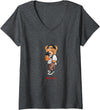 Bahaa's Tee Womens Men's Women's Kids Teddy Bear Graphic Cool Designs Funny V-Neck T-Shirt - Dark Heather Grey