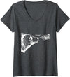 Boop Bear FUNNY Womens Boop the Bear V-Neck T-Shirt - Dark Heather Grey