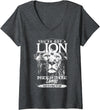 Lion in Lungs Christian Shirts & Gifts Womens You've Got a Lion Inside of Those Lungs Praise the Lord V-Neck T-Shirt - Dark Heather Grey