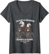 Jackie and Shadow Bald Eagle Family Tee Womens Jackie And Shadow Sunny And Gizmo Big Bear Lake 2025 V-Neck T-Shirt - Dark Heather Grey