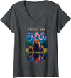 Wildlife Preserve Grand Teton Grizzly Bear Gifts Womens Grizzly 399 Bear Lovers Queen Of The Tetons National Park V-Neck T-Shirt - Dark Heather Grey