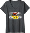 Proud Hereford Cow Boy Hereford Cow Girl Womens Hereford Cow US Flag Hereford Cow Lover Hereford Cattle V-Neck T-Shirt -