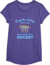 Synchronized Skating If Easy Quote Skater T-Shirt - Girls Purple Heather