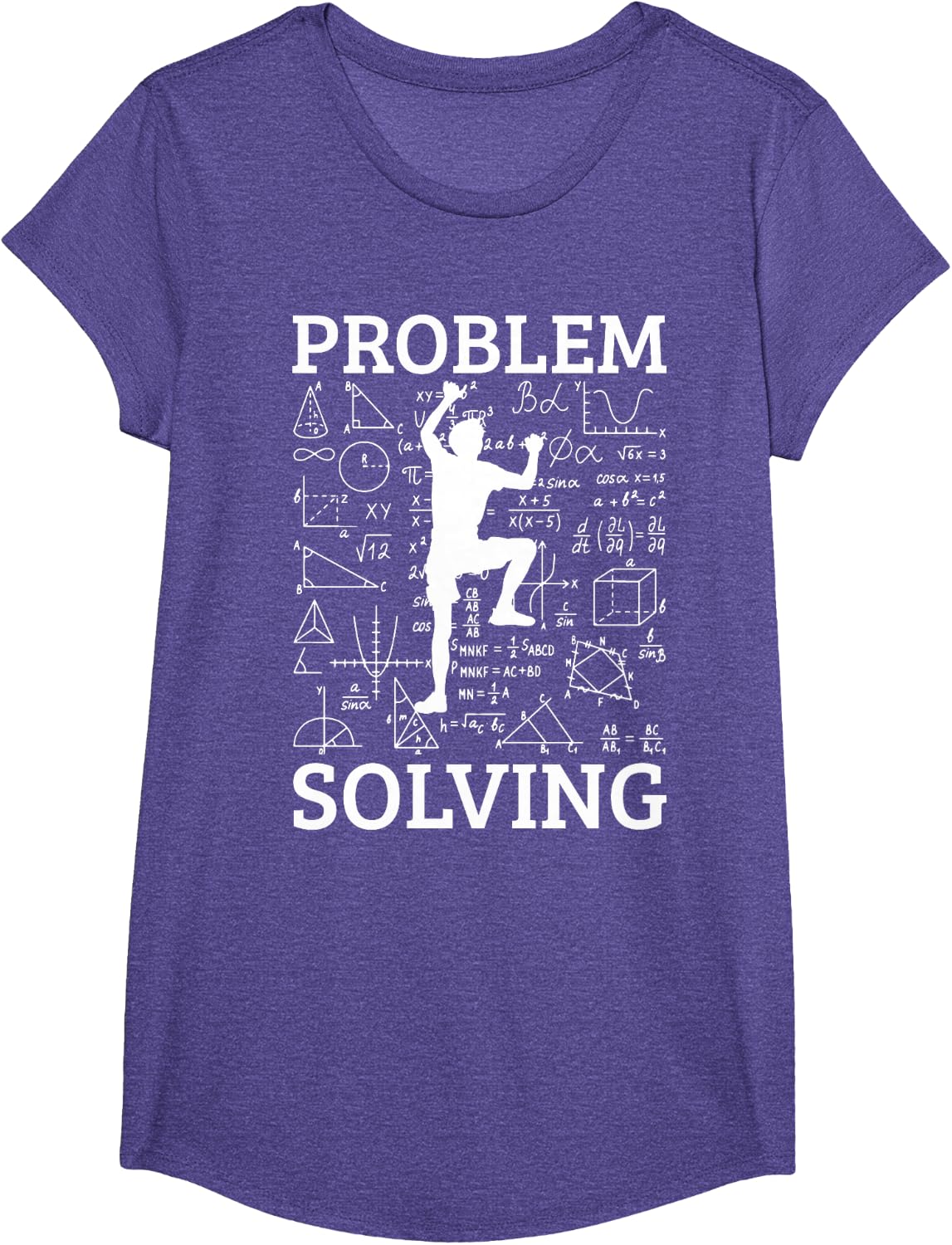 Climbing Problem Solving Rock Climber Bouldering Climb Wall T-Shirt - Girls Purple Heather